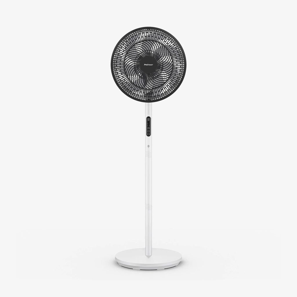 AirFlo™ Slim 43" Hybrid Pedestal Fan - Ultra- Quiet Air Circulator - White/Black