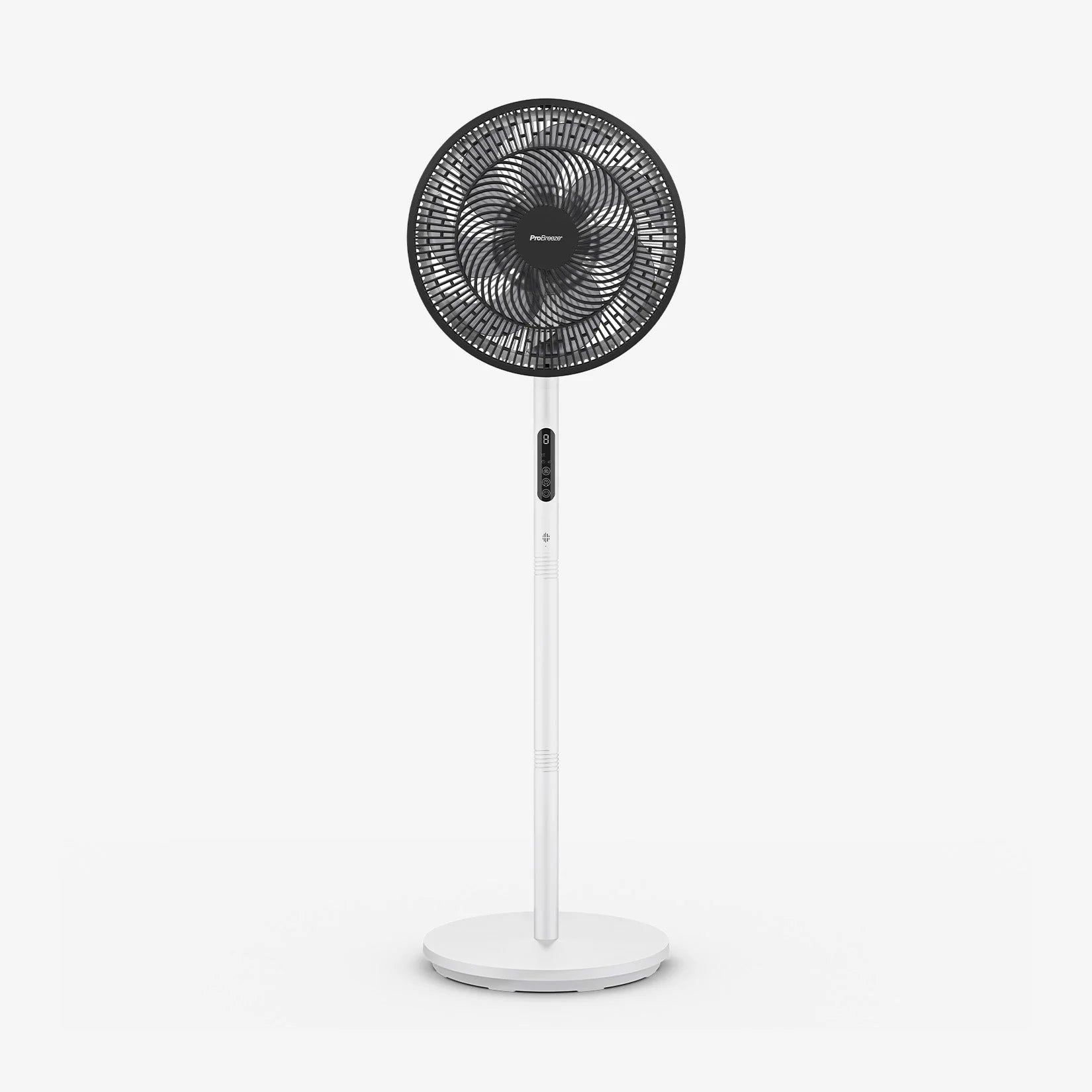 AirFlo™ Slim 43" Hybrid Pedestal Fan - Ultra- Quiet Air Circulator - White/Black