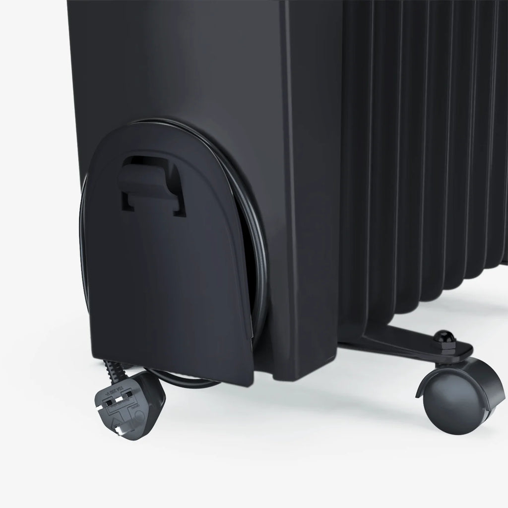 2500W Oil Filled Radiator Heater with 11 Fins - Black