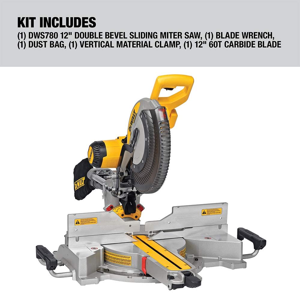 DEWALT DWS780 12" Sliding Compound Miter Saw Plus DWX723-XE 3.8m Extendable Stand Two Piece Bundle