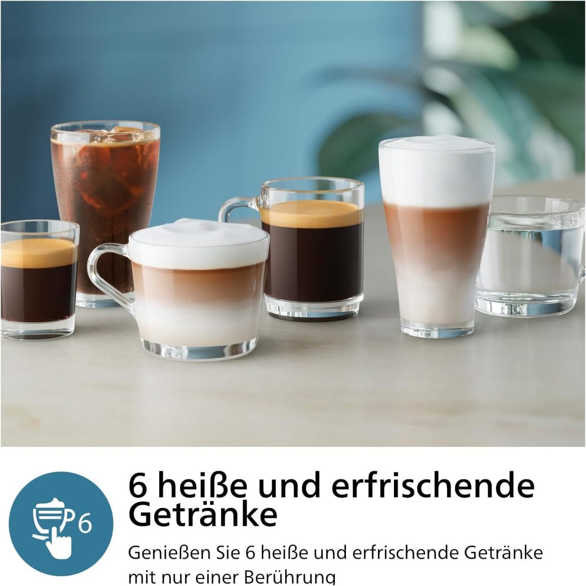 Philips 3300 Series Fully Automatic Espresso Machine - 6 Drinks, Modern Colour Touch Screen Display, LatteGo Milk System, SilentBrew, 100% Ceramic Grinder, AquaClean Filter, Black Chrome (EP3347/90)