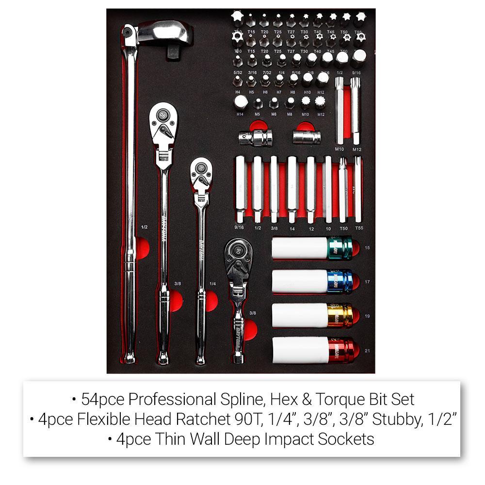 Bahco 680 Piece Professional Mechanical Tool Set with 12 Drawer Heavy-Duty Wheeled Tool Chest