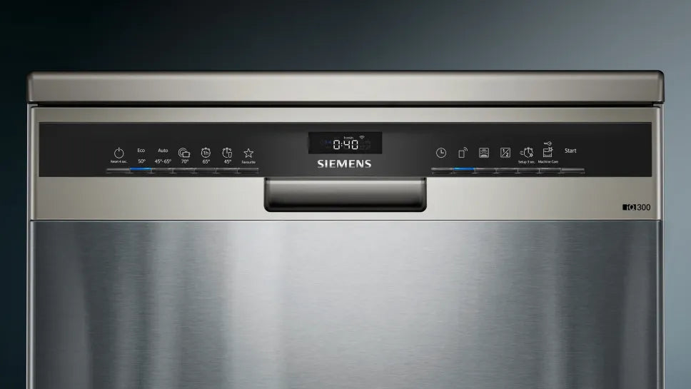 Siemens SN23EI03ME iQ300 Freestanding Dishwasher, 60 cm, Brushed Stainless Steel with Anti-Fingerprint Finish