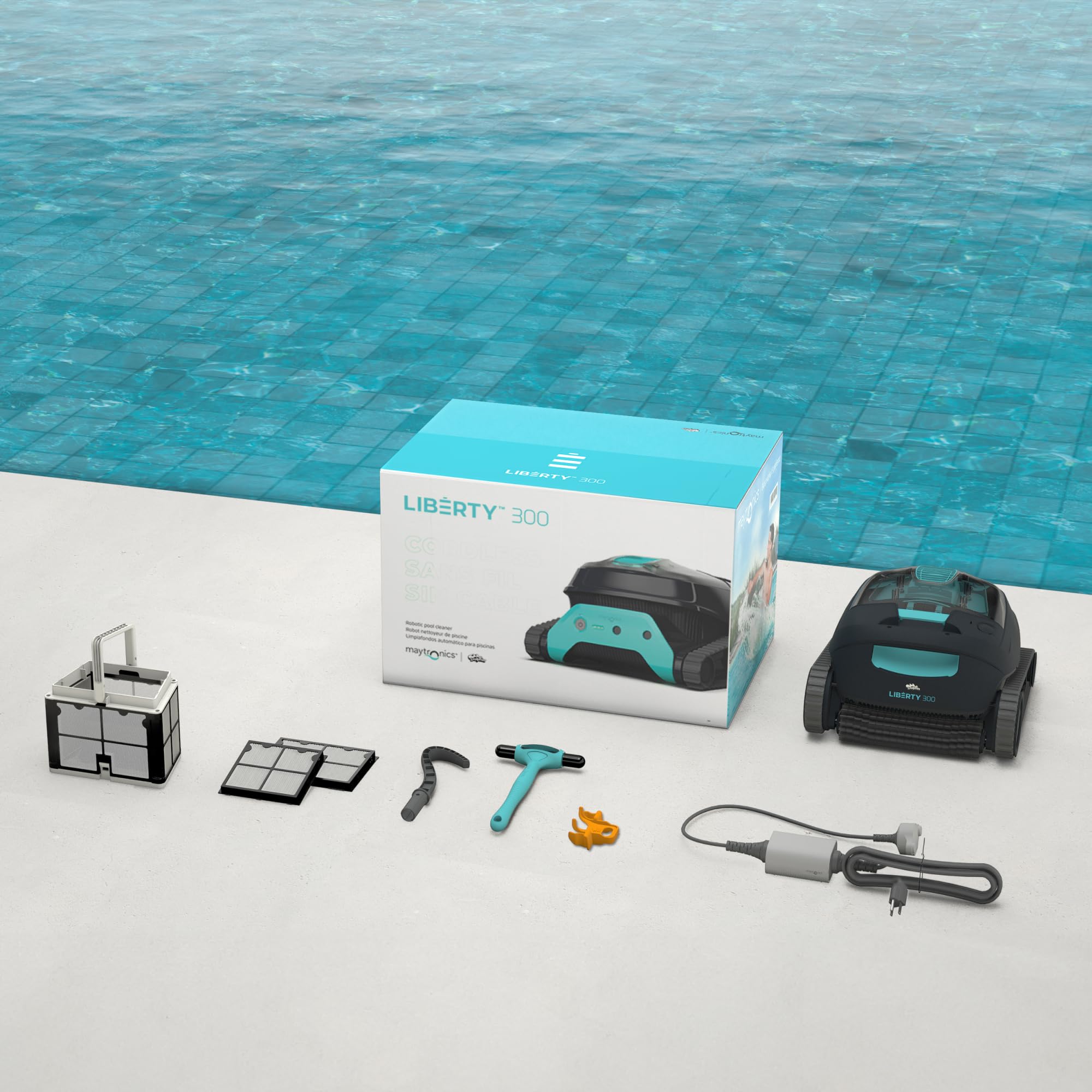 Dolphin Liberty 300 Electric Pool Cleaner Robot - Wall Cleaning, Inground Pool Up to 10 m
