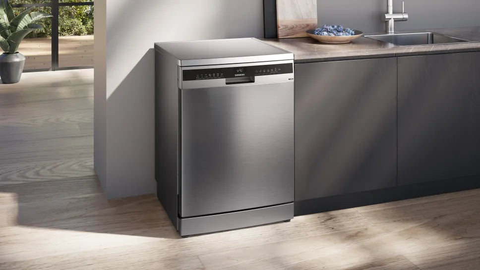 Siemens SN23EI03ME iQ300 Freestanding Dishwasher, 60 cm, Brushed Stainless Steel with Anti-Fingerprint Finish