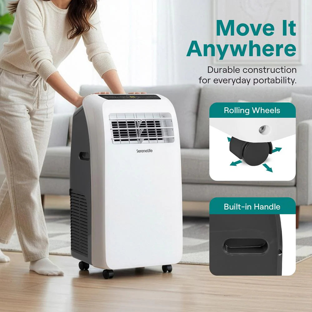 Portable Air Conditioner 12,000 BTU Efficient Cooling/Heating, White