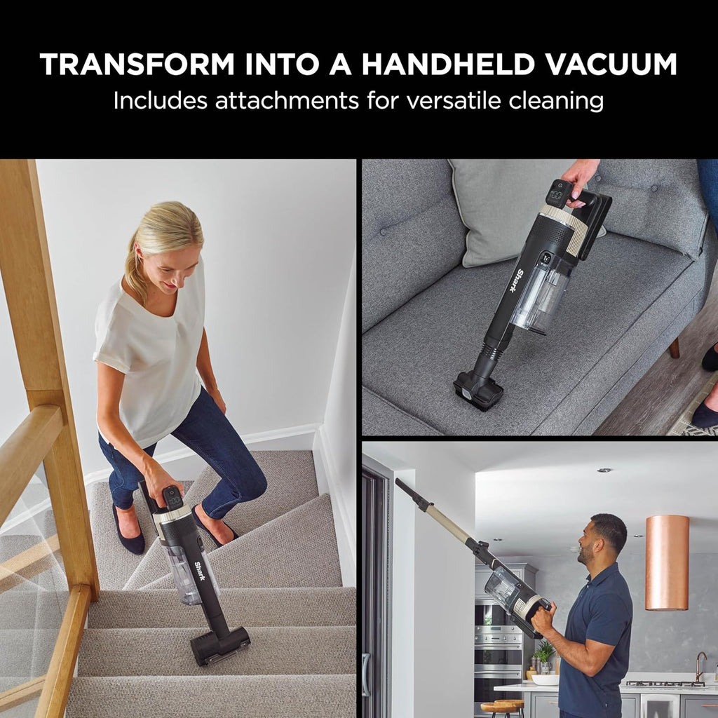 Shark Stratos Cordless Pet Stick Vacuum – Clean Sense IQ, Anti Hair Wrap, Anti-Odour, 60-Min Runtime, Removable Battery (Charcoal/Brass)