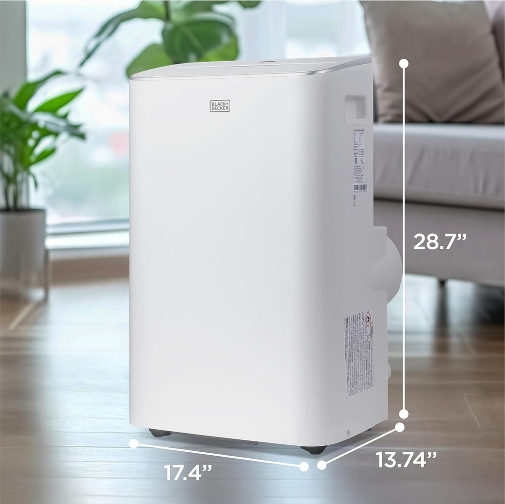 BLACK+DECKER Smart Portable Air Conditioner.12.000 BTU. for Rooms Up To 550 Sq. Ft.. Portable AC with Inverter Compressor & Window Kit.