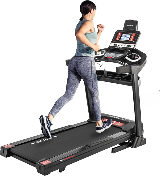 Sole F63 Treadmill – Smart Folding Design, Powerful 3.0HP Motor & Bluetooth Fitness Tracking