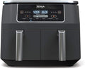 Ninja Foodi Dual Zone Digital Hot Air Fryer - 6-in-1, 2 Compartments, 6.2L, 7.6L, 9.5L – Non-Stick, Dishwasher Safe, Black AF300EU