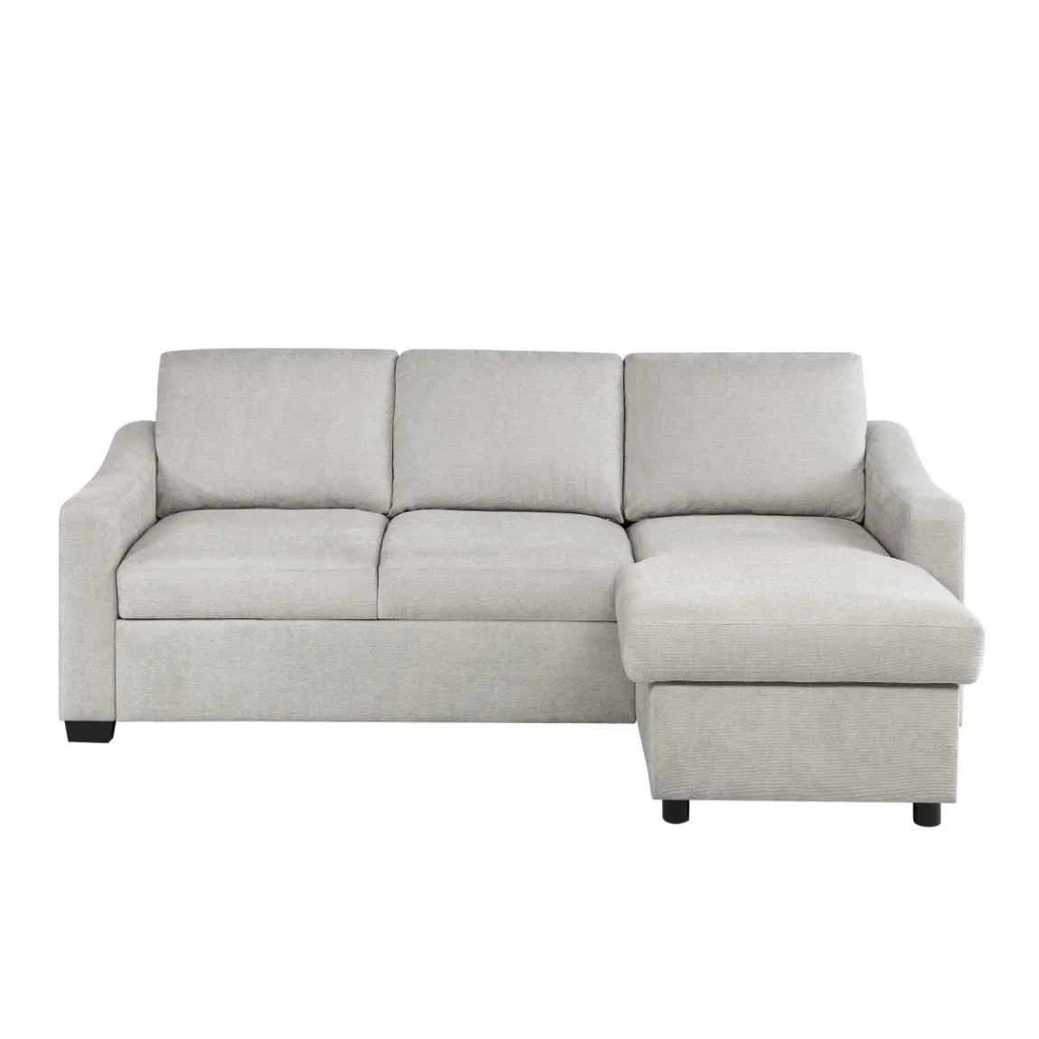 Coddle Aria Fabric Sleeper Sofa with Reversible Chaise and Storage, Beige/Gray