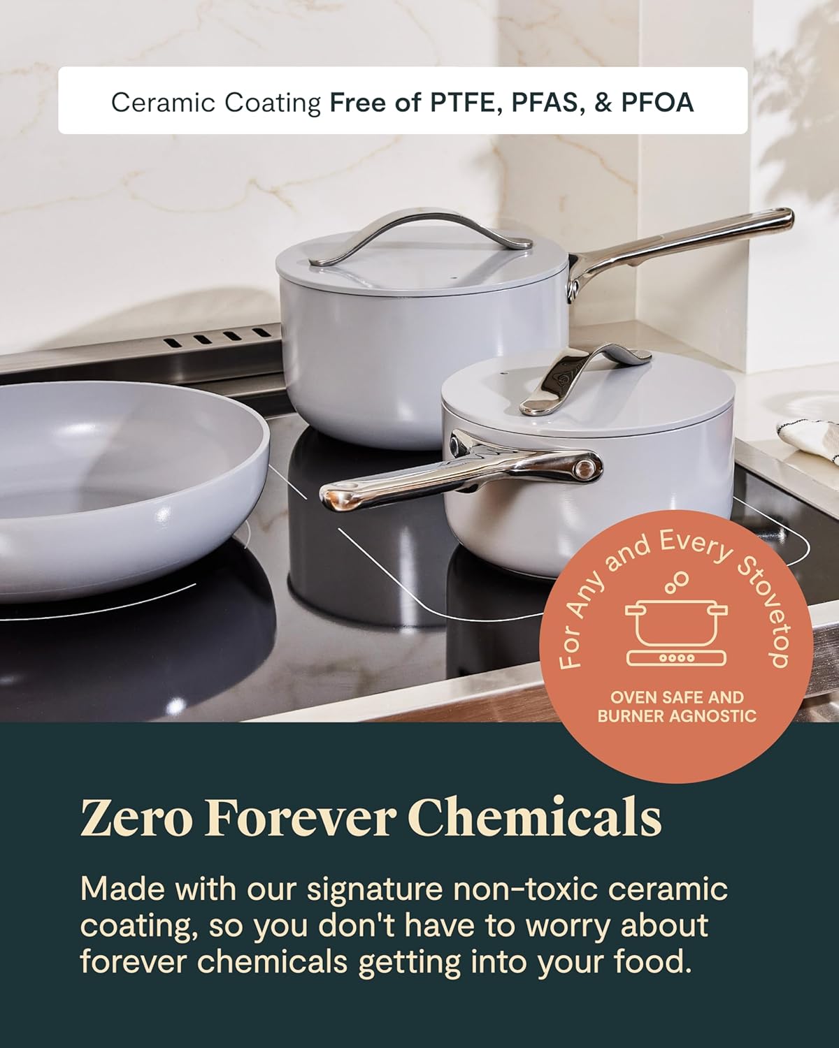 Caraway Deluxe Non-stick Ceramic Cookware Set (16 Piece) Pots, Frying Pans, Lids and Kitchen Storage - PFAS & PFOA Free - Oven Safe Pan Set & Compatible with All Stovetops