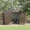 Outsunny 9 x 6ft Garden Metal Storage Shed, Outdoor Storage Tool House with Ventilation Slots, Floor Foundation and Lockable Double Doors, Light Green