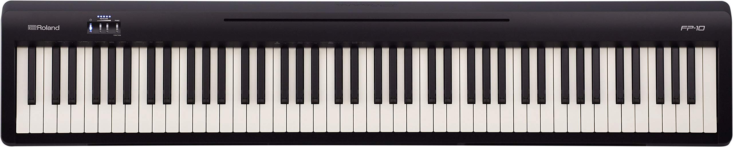 Roland FP-10 Digital Piano - Black Bundle with KSC-FP10 Stand, Bench, Sustain Pedal, Instructional Book, Online Lessons, Instructional DVD, and Austin Bazaar Polishing Cloth