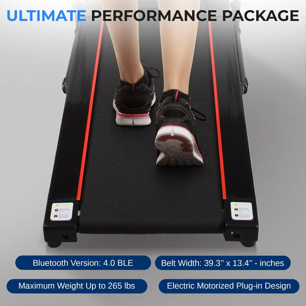 Electric Folding Treadmill, Compact Design, Bluetooth, 12 Modes