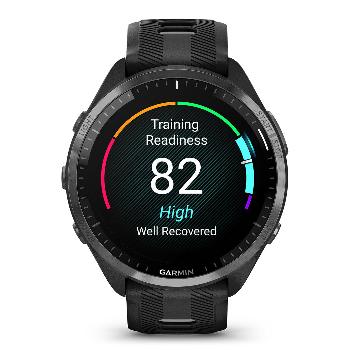 Garmin Forerunner® 965 Running Smartwatch, Colorful AMOLED Display, Training Metrics and Recovery Insights, Black and Powder Gray, 010-02809-00