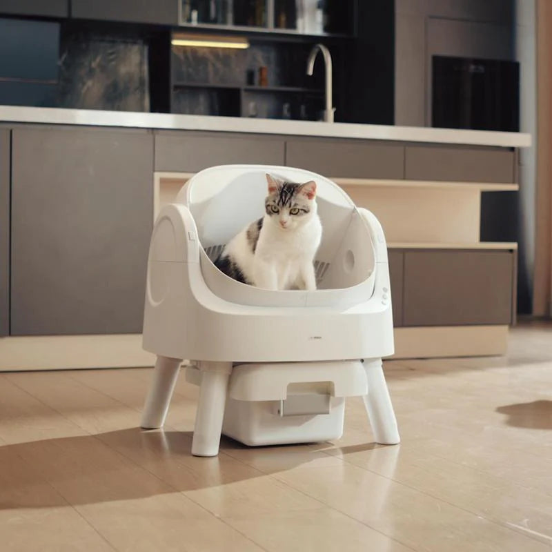 PetPivot Autoscooper 11 Open-Top Self-Cleaning Cat Litter Box，Odor-Free Waste Disposal includes Trash Bags