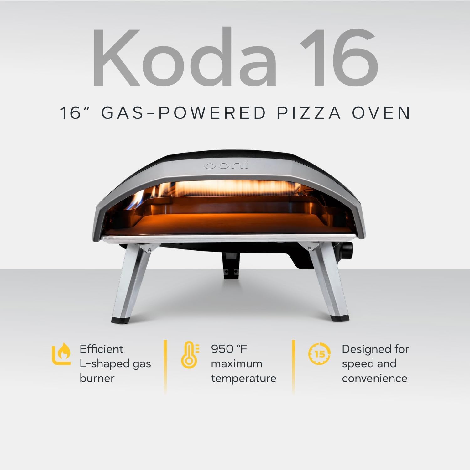 Ooni Koda 16 Gas Pizza Oven – 16" Outdoor Propane Pizza Oven for Stone-Baked Pizza