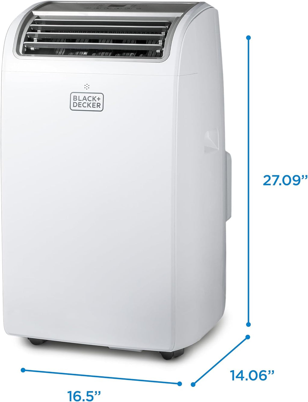 BLACK+DECKER Portable Air Conditioner. 14.000 BTU for Rooms Up To 700 Sq. Ft.. Portable AC with Follow Me Remote Control & Window Kit.