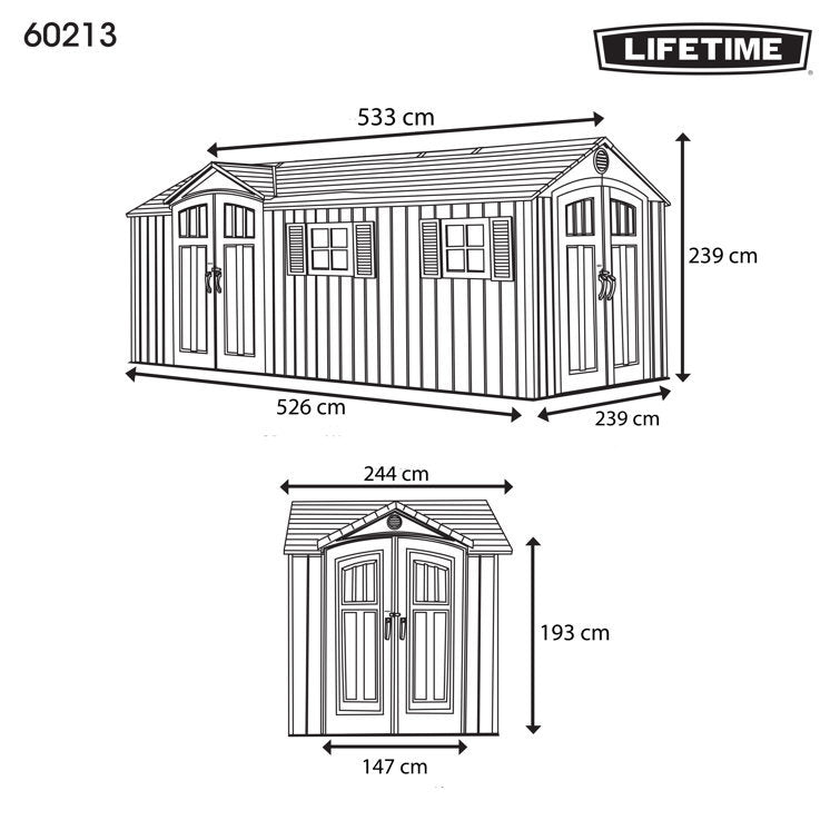 550 cm x 244 cm Ger&auml;tehaus Chateau