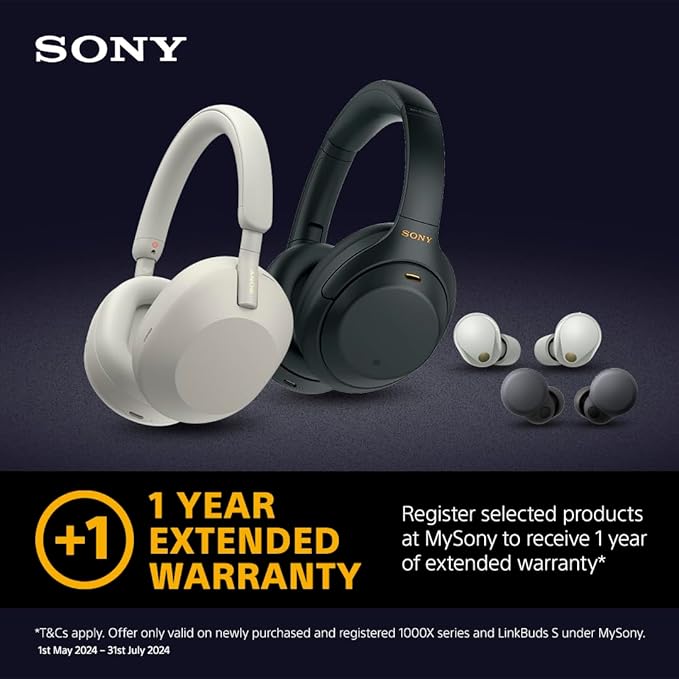 Sony WH-1000XM4 Premium Wireless Noise Cancelling Headphones – 30H Battery, Over-Ear Comfort, Built-in Mic, Alexa & Google Assistant