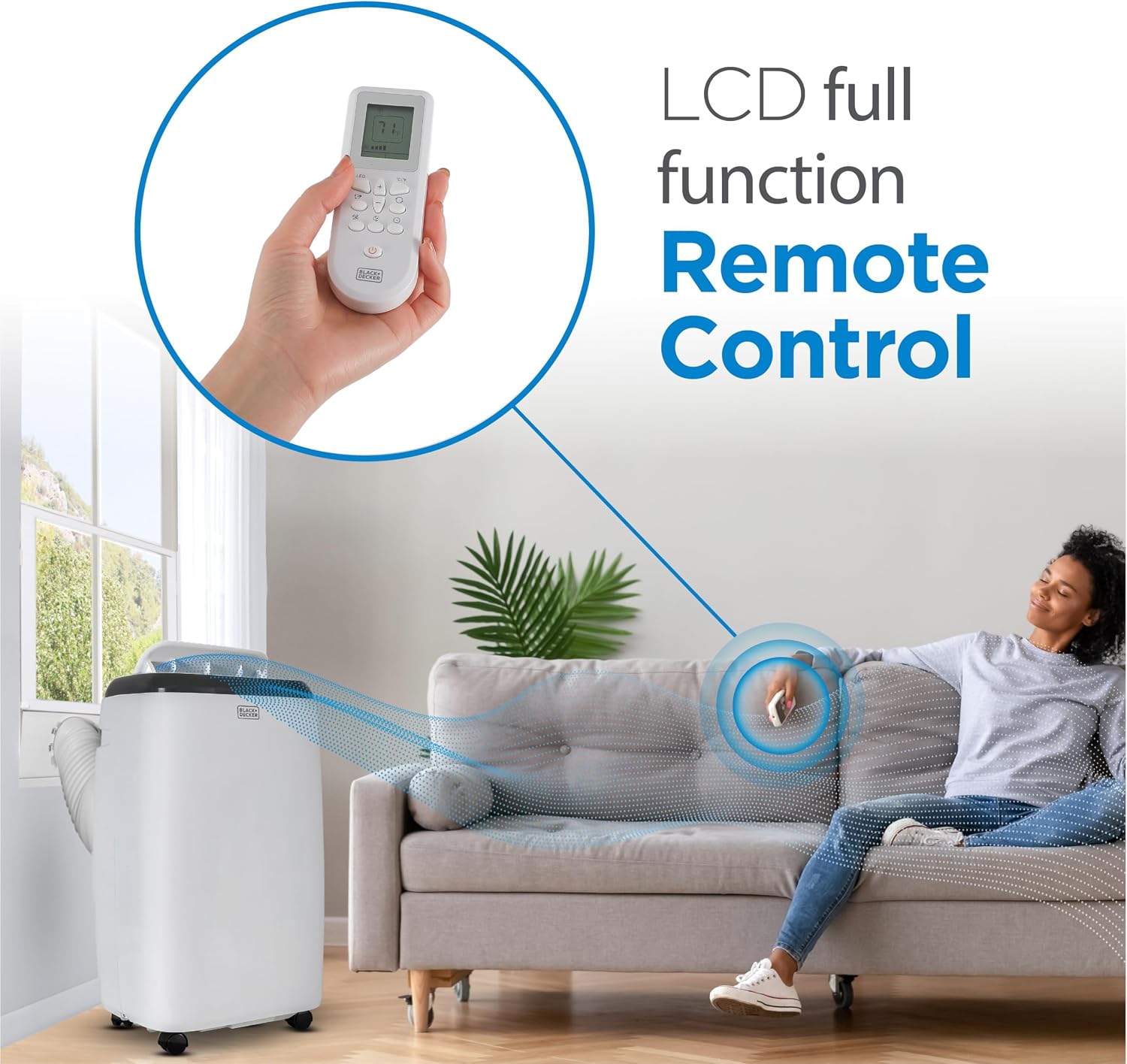 BLACK+DECKER Portable Air Conditioner. 8.000 BTU for Rooms Up To 350 Sq. Ft.. Portable AC with Full Function Remote Control & Window Kit.