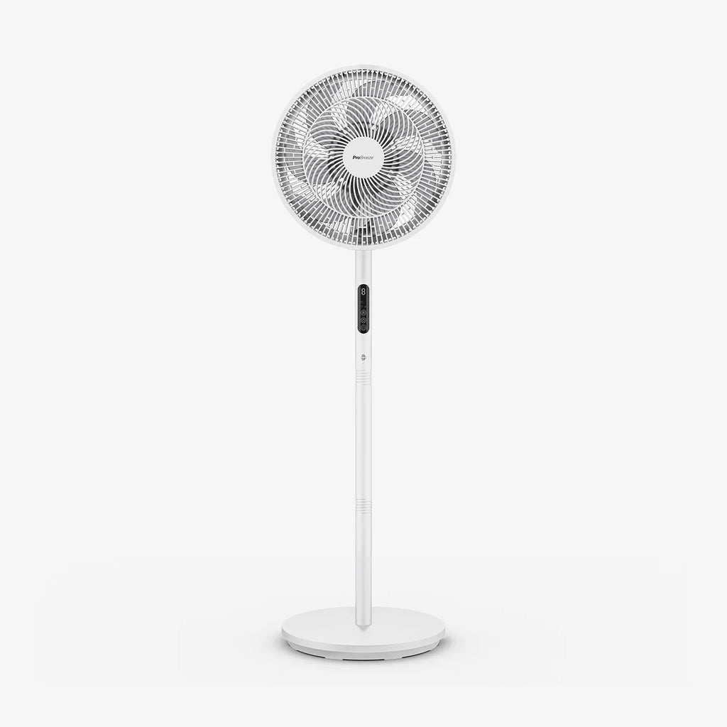 AirFlo™ Slim 43" Hybrid Pedestal Fan - Ultra- Quiet Air Circulator - White