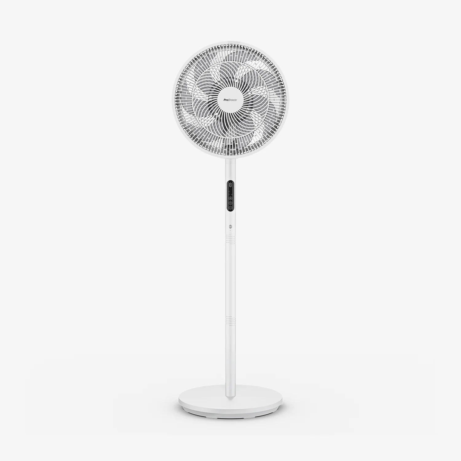 AirFlo™ Slim 43" Hybrid Pedestal Fan - Ultra- Quiet Air Circulator - White