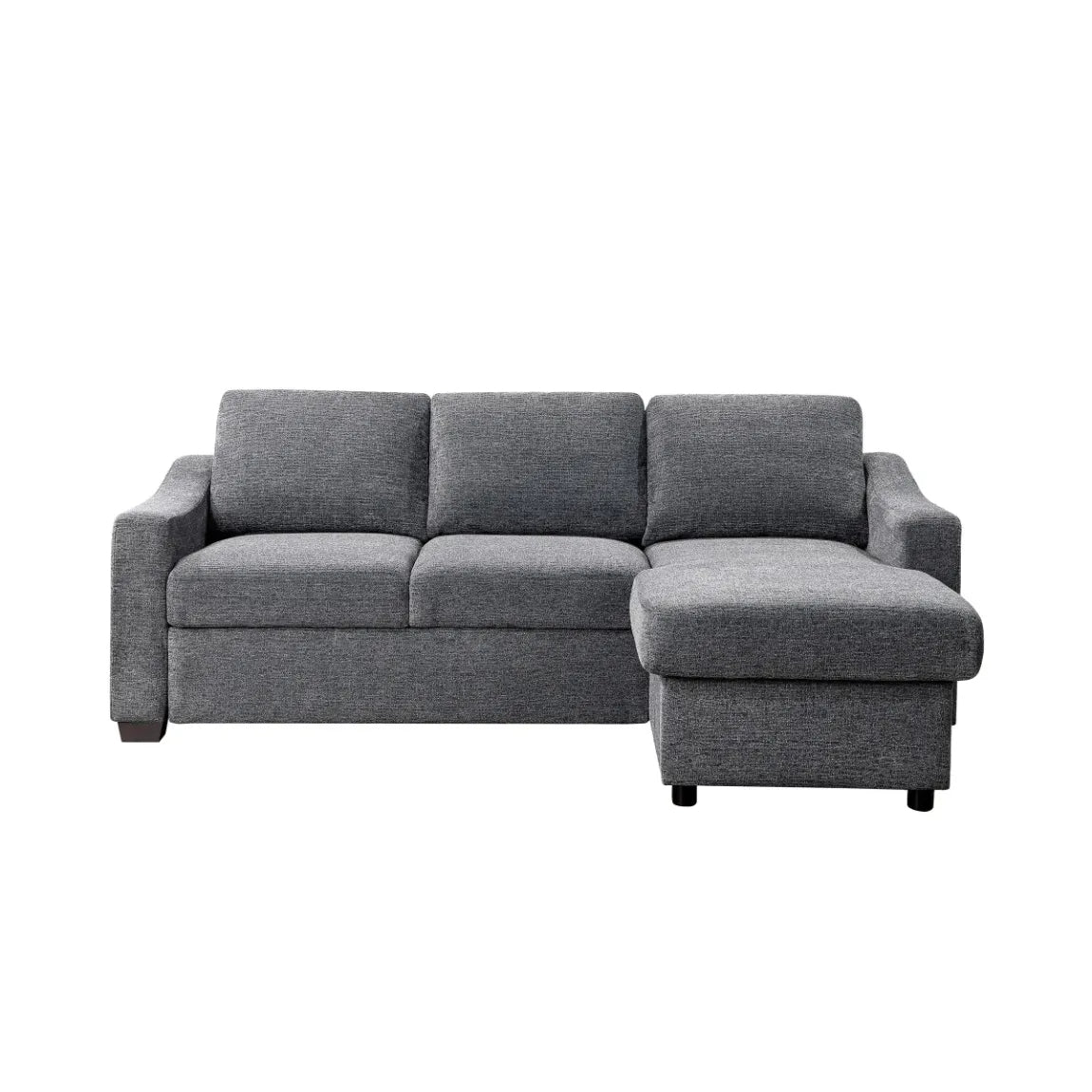 Coddle Aria Fabric Sleeper Sofa with Reversible Chaise and Storage, Beige/Gray