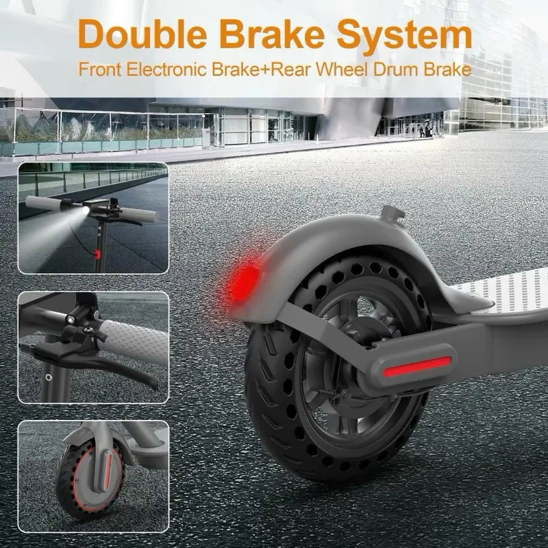 Ladped LP60 Electric Scooter - 16 MPH Max Speed 8.5" Honeycomb Solid Tires 350W Motor 12 Miles Range Foldable Commuter Scooter with Dual Braking System & App Control