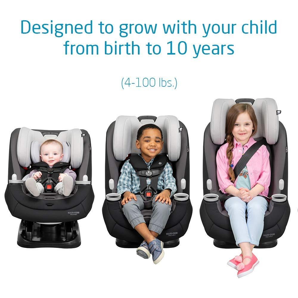 Maxi-Cosi Pria All-in-One Convertible Car Seat, Rear Facing Car Seat for Infants from 4-40 lbs, Forward Facing Car Seat up to 100 lbs in Booster Seat Mode, Midnight Slate