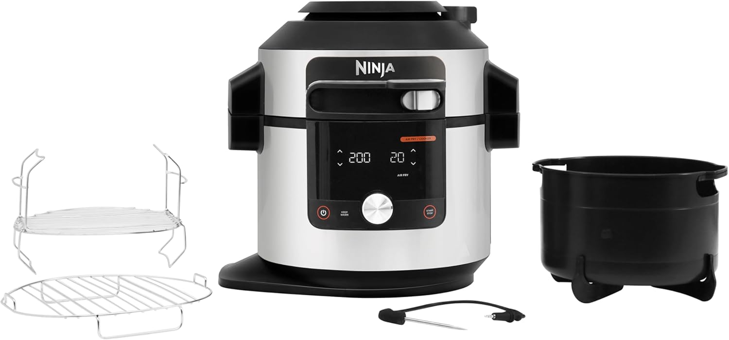 Ninja Foodi MAX 14-in-1 SmartLid Multi-Cooker 7.5L with Digital Probe – Pressure Cooker & Air Fryer in One
