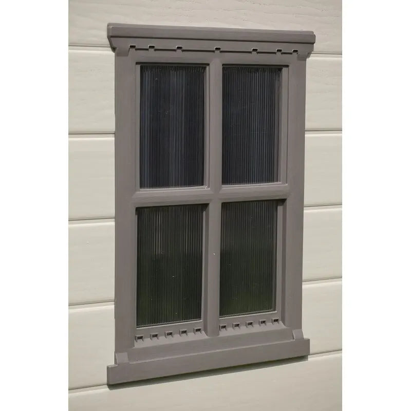 Factor 8 ft wide x 6 ft deep plastic storage shed