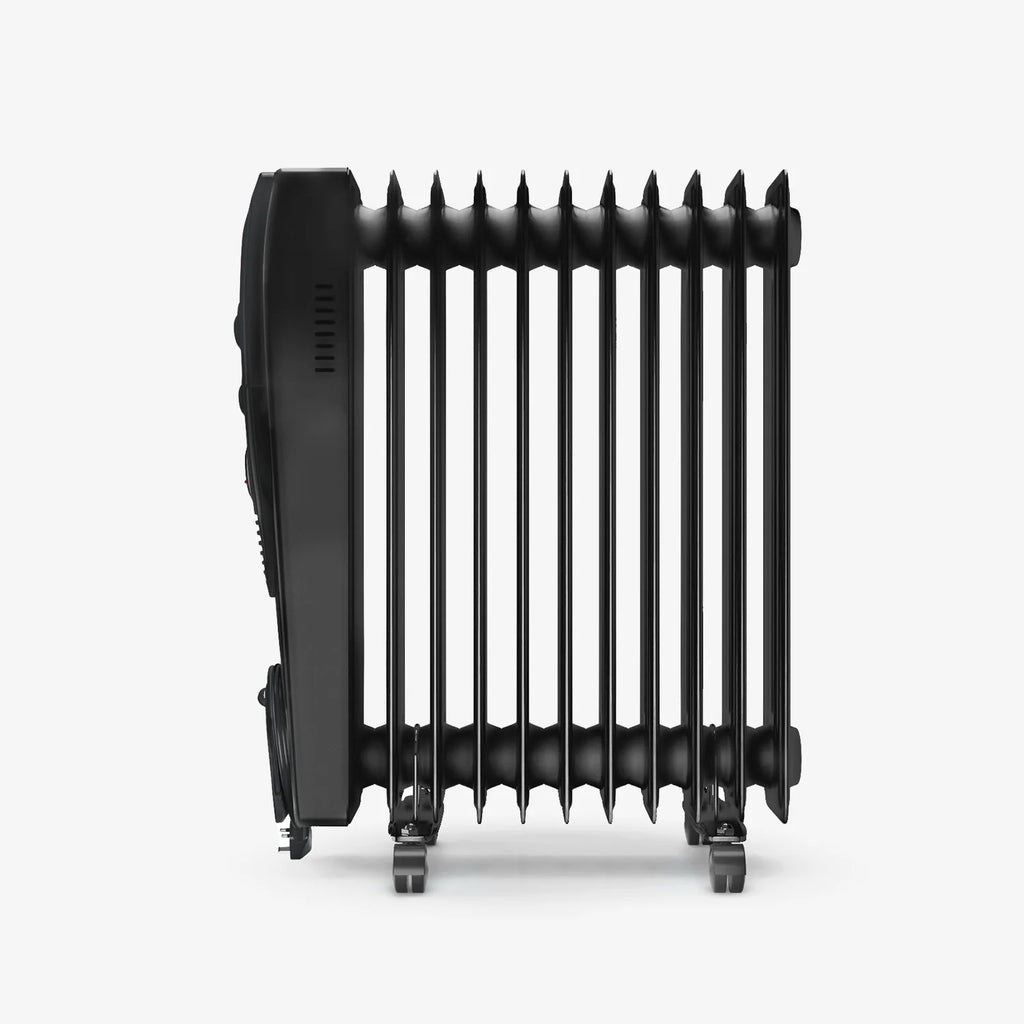 2500W Oil Filled Radiator Heater with 11 Fins - Black