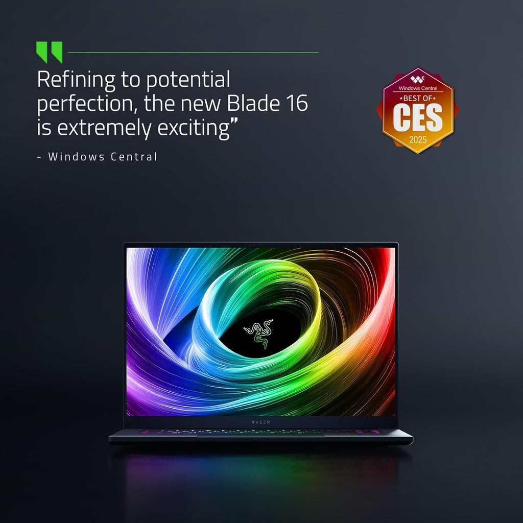 Razer Blade 16 (2025) AI Gaming Laptop | RTX 5090 · 16″ QHD+ 240Hz OLED Display · Ryzen AI 9 365 · 32GB / 64GB RAM · 1TB / 2TB SSD | QWERTZ DE Layout – Black