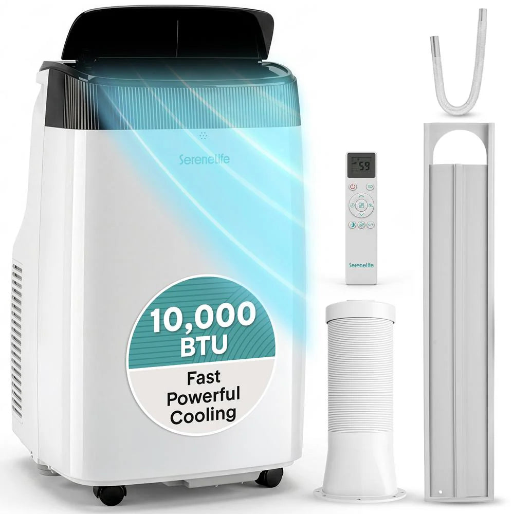 Portable Air Conditioner 10,000 BTU Efficient Cooling Dehumidifier White