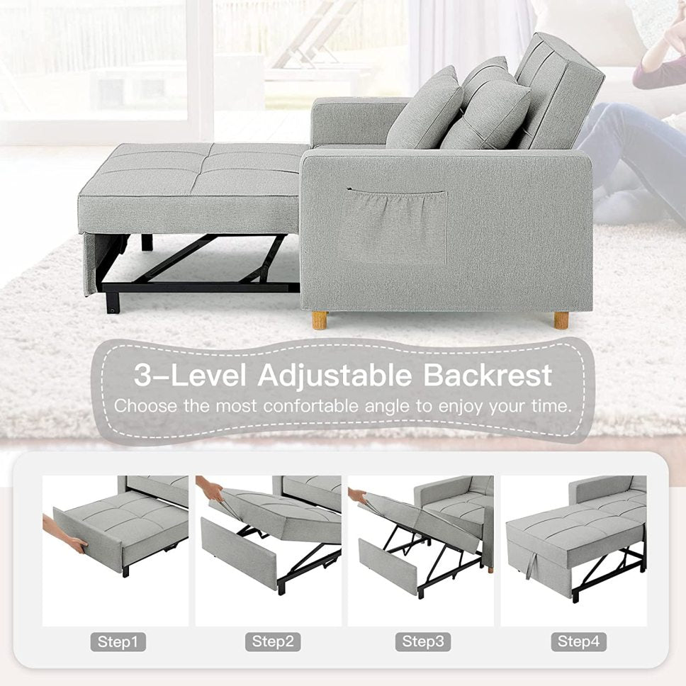 🔥 40 Inch 3-in-1 Convertible Chair Bed,Sofa Bed.