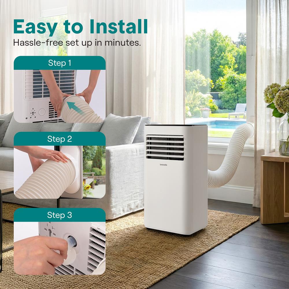 Portable Air Conditioner 8,000 BTU WiFi Dehumidifier, Remote, White