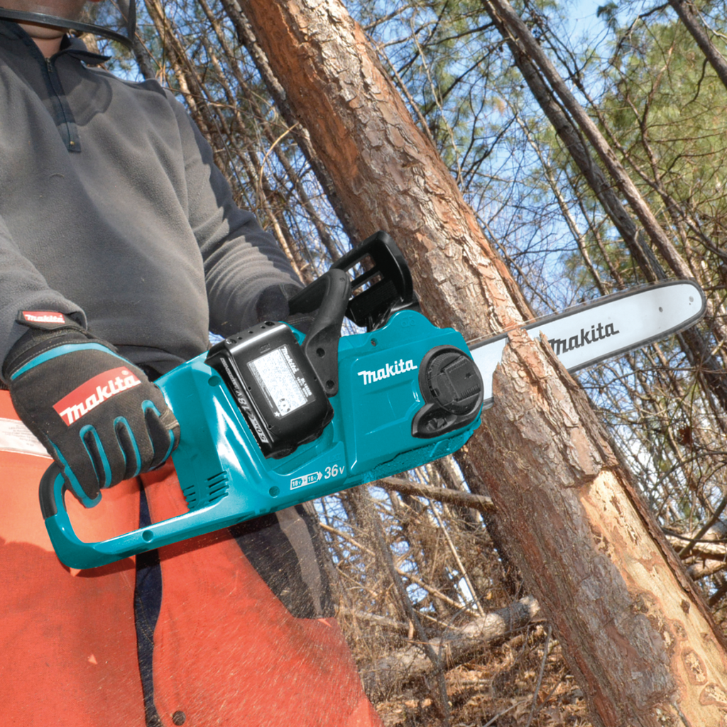 Makita XCU04PT 36V (18V X2) LXT Brushless 16" Chain Saw Kit with 4 Batteries (5.0Ah)