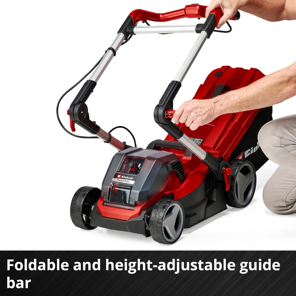 Power X-Change RASARRO 36/34 Cordless Lawnmower With Battery (x2) And Charger (x2) - 36V, 34cm Cutting Width, 30L Grass Box, 5 Cut Heights - Battery Lawn Mower For Lawns Up To 300m²