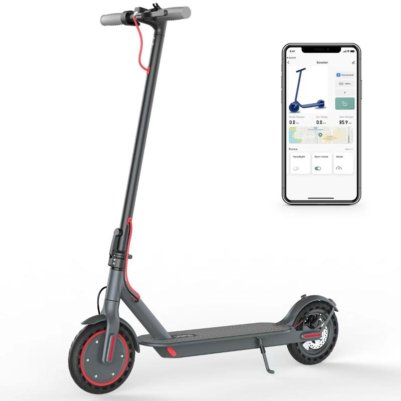 Ladped LP60 Electric Scooter - 16 MPH Max Speed 8.5" Honeycomb Solid Tires 350W Motor 12 Miles Range Foldable Commuter Scooter with Dual Braking System & App Control