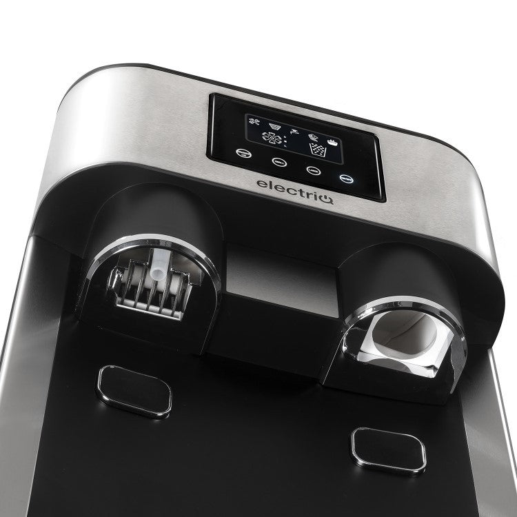 electriQ Countertop Ice Maker with Ice Crusher and Water Dispenser, Stainless Steel/Black