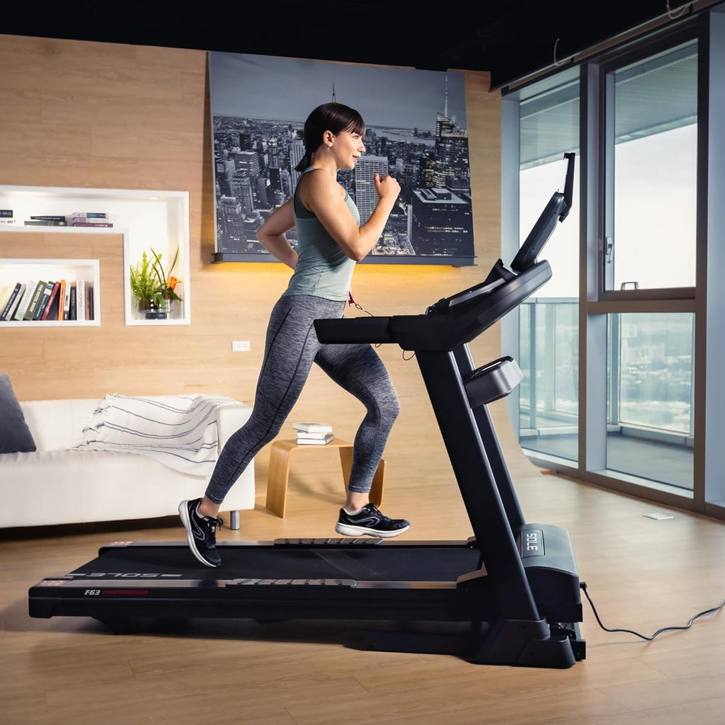 Sole F63 Treadmill – Smart Folding Design, Powerful 3.0HP Motor & Bluetooth Fitness Tracking