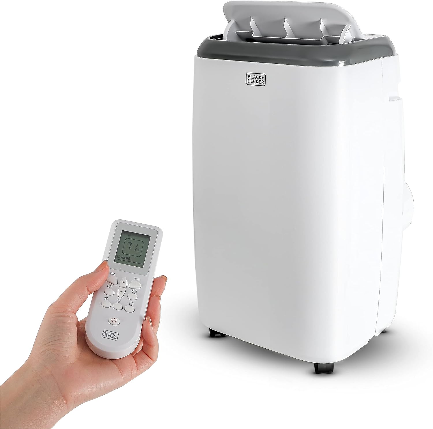 BLACK+DECKER Portable Air Conditioner. 8.000 BTU (5.000 BTU SACC) for Rooms Up To 350 Sq. Ft.. Portable AC with Full Function Remote Control & Window Kit.