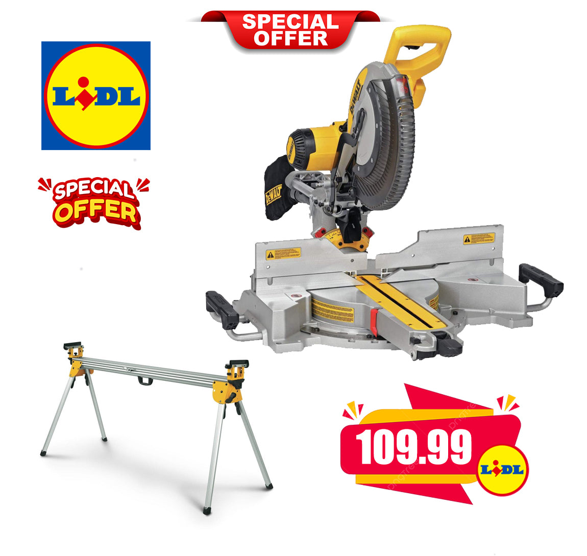 DEWALT DWS780 12" Sliding Compound Miter Saw Plus DWX723-XE 3.8m Extendable Stand Two Piece Bundle