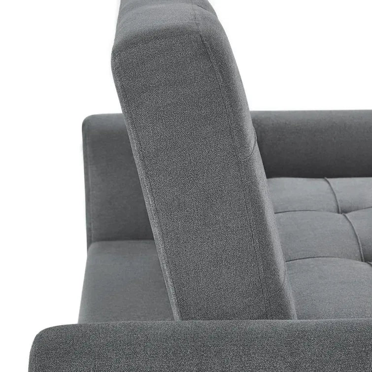 Serta Sabrina 73" Queen Rolled Arm Tufted Back Convertible Sleeper Sofa with Cushions (Dark Gray)