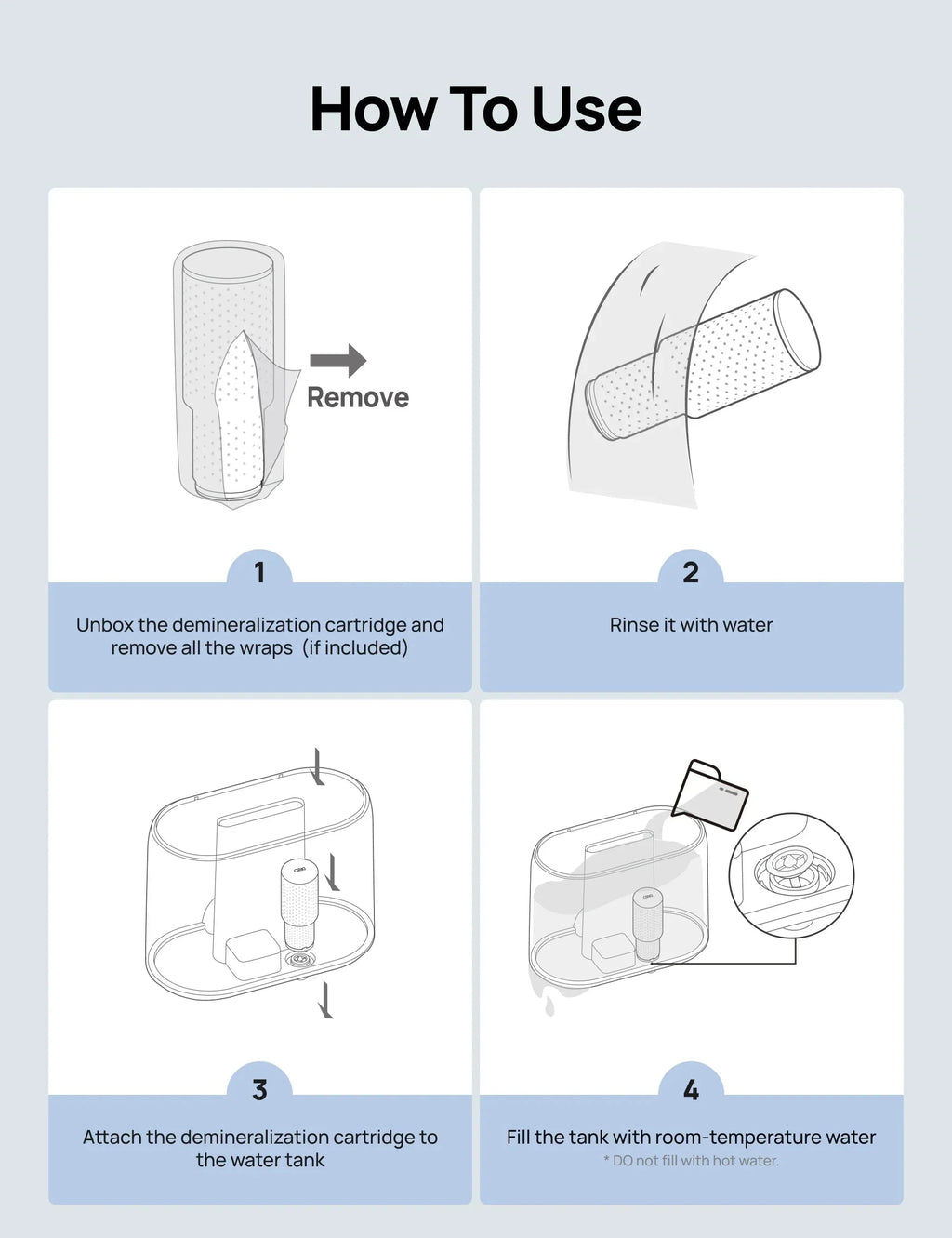 Demineralization Cartridge for Humidifiers - 3 - Pack, Compatible with Dreo Humidifiers 311/311S/524/524S/306/306S/409S/420S/321/312