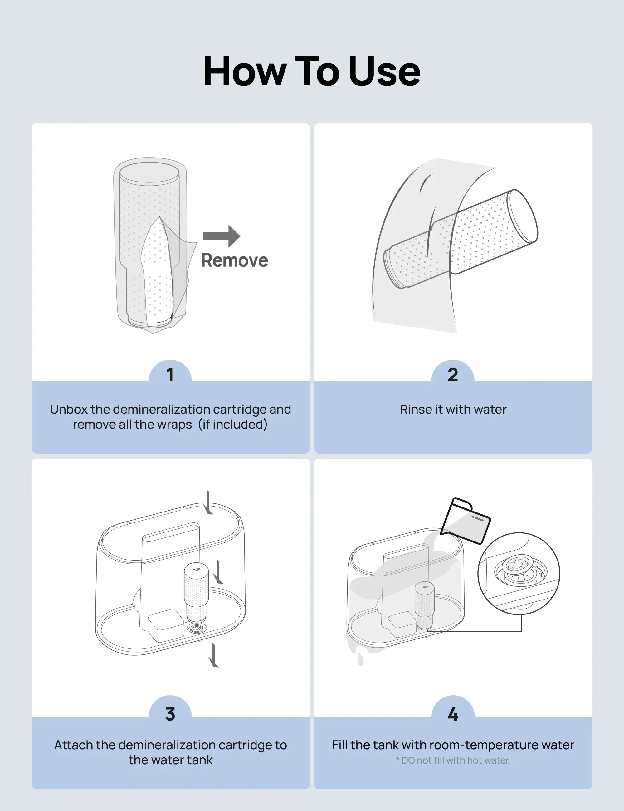 Demineralization Cartridge for Humidifiers - 3 - Pack, Compatible with Dreo Humidifiers 311/311S/524/524S/306/306S/409S/420S/321/312