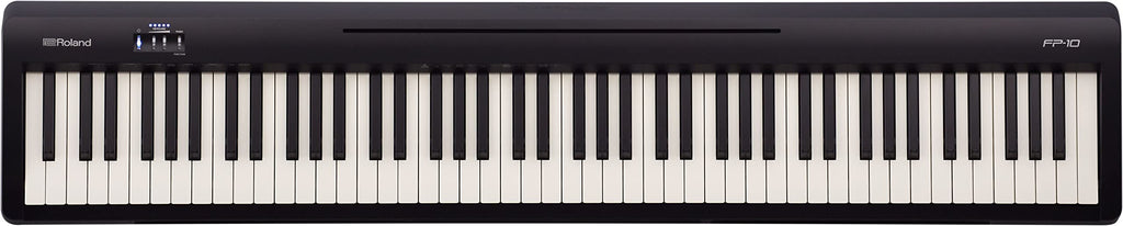 Roland FP-10 Digital Piano - Black Bundle with KSC-FP10 Stand, Bench, Sustain Pedal, Instructional Book, Online Lessons, Instructional DVD, and Austin Bazaar Polishing Cloth