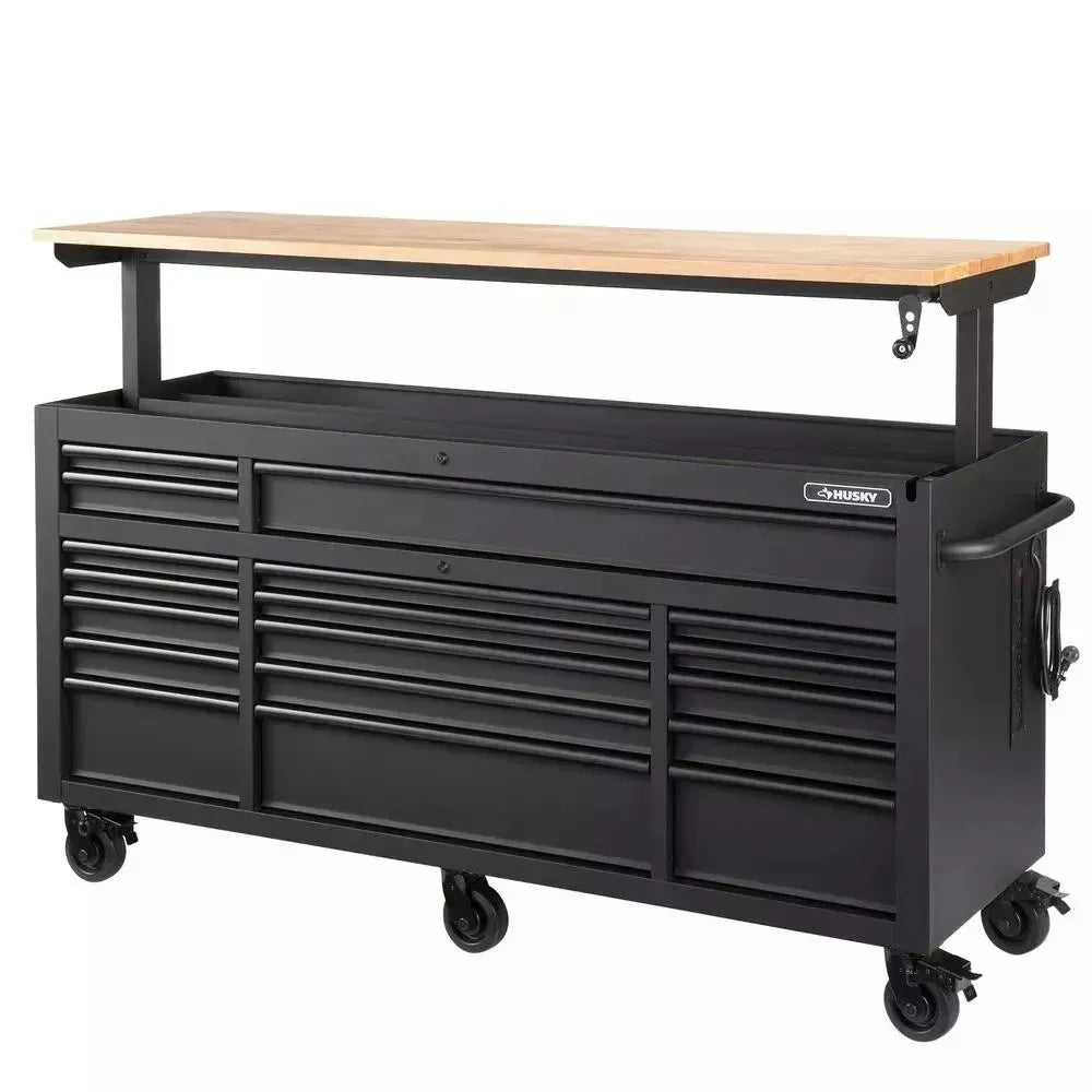 Tool Storage 72 in. W Standard Duty Gloss Black Mobile Workbench Tool Chest